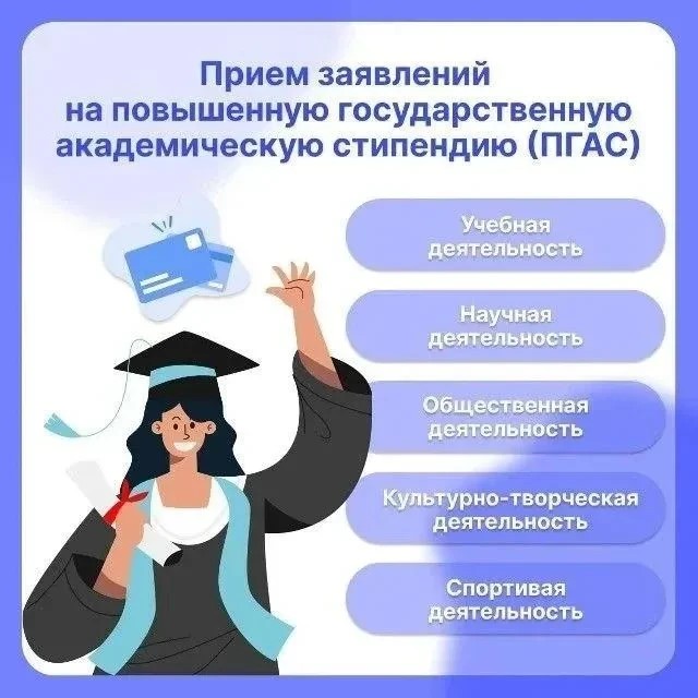 Приём заявлений на повышенную государственную академическую стипендию 