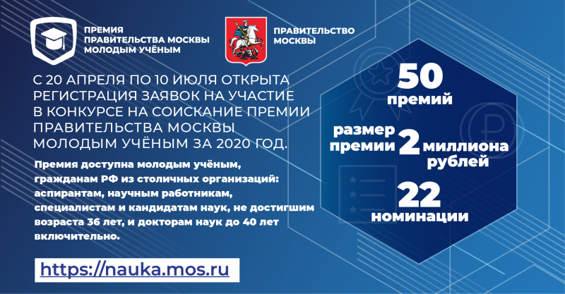 Премия Правительства Москвы молодым ученым: прием заявок 