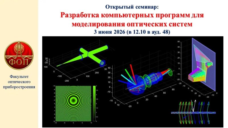 Открытый семинар «Разработка компьютерных программ для моделирования оптических систем»